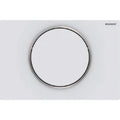 Geberit Sigma 10 plaque de commande blanc mat rinçage go/stop 24,6 - 1,4 o 16,4  cm plastique easy-to-clean anneau en coating:poli