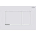 Geberit Sigma 20 (ex Sigma 30) plaque de commande - blanc mat - avec 2 touches - bande design synthétique chromé brillant