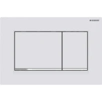 Geberit Sigma 20 (ex Sigma 30) plaque de commande - blanc mat - avec 2 touches - bande design synthétique chromé brillant