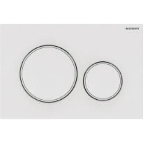 Geberit Sigma 20 plaque de commande - blanc/blanc mat synthétique 2 touches