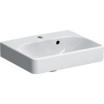 Geberit Smyle lave-mains 450 x 360 mm - blanc KeraTect - avec trou de robinet - avec trop-plein