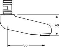 HANSA Uitloop, L=86 Chroom