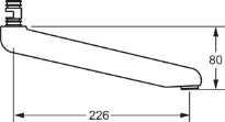 HANSA Uitloop, L=226 Chroom