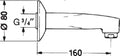 HANSA Uitloop, L=160 Chroom