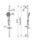 Hansa HansaActivejet Style set de douche chromé (douchette 120mm)