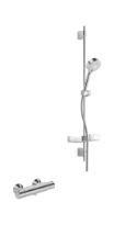 Hansa HansaMicra 96 ! cm set de douche chromé montage mural thermostat-douche de tête - flexible - rampe