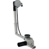 Geberit vidage baignoire avec commande pivotable et arrivée d'eau, d52, longueur 46 cm, avec set de finition et tuyau d'évacuation avec rotule, principe de contre-courant: chromé brillant, d=40/50mm