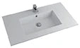 Procasa Quadra table vasque marbre de synthèse avec 1 vasque 800 x 500 mm - blanc