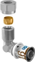 Uponor S-Press Plus laiton coude de transition 90° MF 20 x 1/2 M