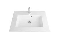 Procasa Quadra table vasque marbre de synthèse avec 1 vasque 600 x 500 mm - blanc
