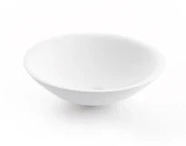 Conima Piamonte lavabo à poser rond 420 mm - blanc - solid surface - sans trou de robinet - sans trop-plein