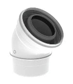 Burgerhout Twinsafe concentrique PP/alu coude 45° MF 80/125 mm