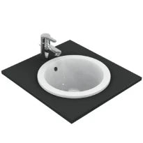 Ideal Standard Connect lavabo encastré rond 380 mm - blanc - sans trou de robinet - avec trop-plein