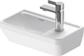 Duravit D-Neo lavabo 400 x 220 mm - blanc - avec trou de robinet droite - sans trop-plein - avec fixation - dessous vitré