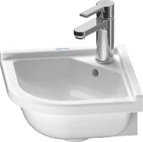 Duravit Starck 3 lave-mains d'angle 430 x 380 mm - blanc - avec trou de robinet - avec trop-plein