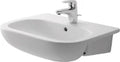 Duravit D-Code lavabo semi-encastré 550 x 440 mm - blanc - avec trou de robinet - avec trop-plein