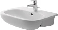 Duravit D-Code lavabo semi-encastré 550 x 440 mm - blanc - avec trou de robinet - avec trop-plein