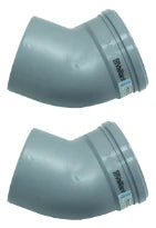 VAILLANT bocht 45° (set v 2 stuks) diam 130mm pp