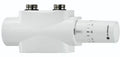 Heimeier Multilux 4 vanne raccordement radiateur 50-100% - raccordement sol/mur - blanc - incl tête thermostatique Halo - blanc - 1/2 x EK3/4