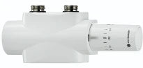 Heimeier Multilux 4 vanne raccordement radiateur 50-100% - raccordement sol/mur - blanc - incl tête thermostatique Halo - blanc - 1/2 x EK3/4