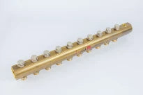 Begetube collecteur en laiton avec vannes de réglage intégrées avec purge 5/4 - 10 x M24