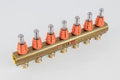 BEGETUBE Collecteur de refoulement 1", 7 sorties avec débitmètres, raccords M24 prémontés.