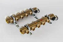COLLECTEUR CHAUFFAGE DE SOL BEGETUBE 4/4 MM laiton 2 circuits avec robinets de reglage et thermostatique