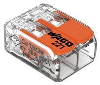 Wago 221 compact borne avec levier 2 x 0.14-4 mm (set 10pcs) - transparent - prix par set