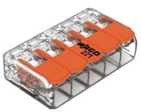 Wago 221 compact borne avec levier 5 x 0.14-4 mm (set 10pcs) - transparent - prix par set