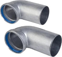 Kit raccordement pour ventouse horizontale Avanta/Aquanta : 2x coude 87° alu Ø 80mm.