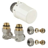 Honeywell kit radiateur de raccordement avec bloc-H 1/2 x EK3/4 - modèle mural - Thera 6 tête thermostatique - 16x2 raccords tuyau multicouche