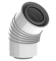 Burgerhout Twinsafe concentrique PP/alu coude 45° MF 100/150 mm