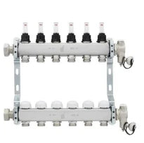 COLLECTEUR RADSON inox 3 circuits avec debitmetre et purgeur manuel