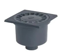 SIPHON DE SOL 200 - 200 o MM gris fonce pvc modele avec grande chambre d'equilibre
