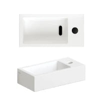 Clou Flush 3 lave-mains 360 x 180 x 90 mm - cuvette gauche - blanc mat - céramique - avec trou de robinet - sans trop-plein - avec bouchon