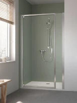 Kermi Stina 1OP porte battant 900 x 1950 mm - reglable de 860-910 mm - SIHG ESG transparante Clean - profil chromé
