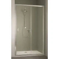 Kermi Stina G2D porte coulissante 1400 x 1950 mm - reglable de 1360-1410 mm - SIHG ESG transparante Clean - profil chromé