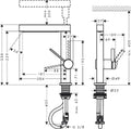 Hansgrohe Finoris mitigeur de lavabo 230 2jet avec douchette extractible et clic-clac - Brushed Bronze