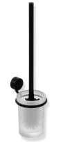 Hewi 815 brosse de toilette - mural - noir mat - verre satin