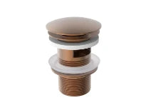 Procasa Vivo crepine avec trop plein - click-clack - non fermable - Brushed Copper PVD - cuivre brossé PVD