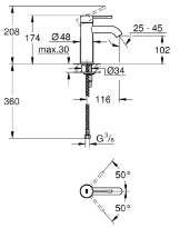 Grohe Essence New mitigeur lavabo taille-S - sans vidage - Supersteel