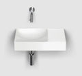 Clou Vale lavabo à poser/mural 380 x 190 x 70 mm - cuvette gauche - blanc mat - céramique - sans trou de robinet - sans trop-plein - avec bouchon encastrée - non fermable