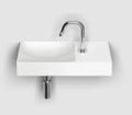 Clou Vale lavabo à poser/mural 450 x 190 x 70 mm - cuvette gauche - blanc mat - céramique - avec trou de robinet droite - sans trop-plein - avec bouchon encastrée - non fermable