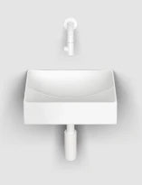 Clou Vale lavabo à poser/mural 280 x 190 x 70 mm - blanc mat - céramique - sans trou de robinet - sans trop-plein - avec bouchon encastrée - non fermable