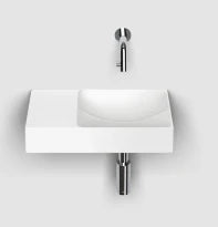 Clou Vale lavabo à poser/mural 380 x 190 x 70 mm - cuvette droite - blanc mat - céramique - sans trou de robinet - sans trop-plein - avec bouchon encastrée - non fermable