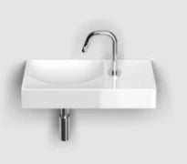 Clou Vale lavabo à poser/mural 450 x 190 x 70 mm - cuvette gauche - blanc - céramique - avec trou de robinet droite - sans trop-plein - avec bouchon encastrée - non fermable