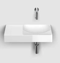 Clou Vale lavabo à poser/mural 450 x 190 x 70 mm - cuvette droite - blanc - céramique - sans trou de robinet - sans trop-plein - avec bouchon encastrée - non fermable