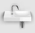Clou Vale lavabo à poser/mural 450 x 190 x 70 mm - cuvette droite - blanc - céramique - avec trou de robinet gauche - sans trop-plein - avec bouchon encastrée - non fermable