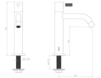 Clou Freddo 5 robinet eau froide - bec 105 mm - acier inoxydable brossé - version haute