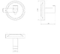 Clou Flat set de 2 Patères, blanc mat powdercoating